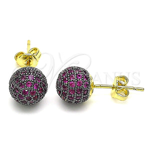 Arete Dormilona 02.374.0001.1 Oro Laminado, con Amatista Micro Pave, Pulido, Dos Tonos