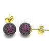 Arete Dormilona 02.374.0001.1 Oro Laminado, con Amatista Micro Pave, Pulido, Dos Tonos