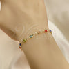 Rosario de Pulsera 09.326.0003.07 Oro Laminado, Diseño de Caridad del Cobre y Crucifijo, con Multicolor Cristal, Pulido, Tono Dorado
