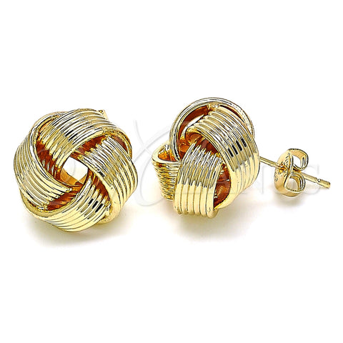 Arete Dormilona 02.63.2702 Oro Laminado, Diseño de Nudo, Pulido, Tono Dorado