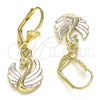 Arete Colgante 02.351.0081 Oro Laminado, Diseño de Cisne, Pulido, Tres Tonos