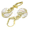 Arete Colgante 02.351.0081 Oro Laminado, Diseño de Cisne, Pulido, Tres Tonos