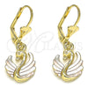 Arete Colgante 02.351.0081 Oro Laminado, Diseño de Cisne, Pulido, Tres Tonos