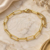 Pulsera Básica 04.63.1394.07 Oro Laminado, Diseño de Paperclip, Pulido, Tono Dorado (Grosor 05.2 MM, 7 Pulgadas de Largo)
