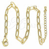 Tobillera Elegante 04.63.1395.10 Oro Laminado, Diseño de Paperclip, Pulido, Tono Dorado (Grosor 04 MM, 10 Pulgadas de Largo)