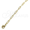 Pulsera Básica 04.63.1396.07 Oro Laminado, Diseño de Paperclip, Pulido, Tono Dorado (03 MM Thickness, 7 Inches Length)