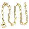 Pulsera Básica 04.63.1396.07 Oro Laminado, Diseño de Paperclip, Pulido, Tono Dorado (03 MM Thickness, 7 Inches Length)