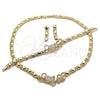 Collar, Pulsera y Dije 06.372.0003 Oro Laminado, Diseño de Besos y Abrazos y Amor, Pulido, Tono Dorado