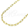 Gargantilla Basica 03.341.0049.16 Oro Laminado, Diseño de Paperclip, Pulido, Tono Dorado (04 MM Thickness, 16 Inches Length)