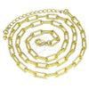 Gargantilla Basica 03.341.0049.16 Oro Laminado, Diseño de Paperclip, Pulido, Tono Dorado (04 MM Thickness, 16 Inches Length)
