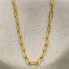 Gargantilla Basica 03.341.0049.16 Oro Laminado, Diseño de Paperclip, Pulido, Tono Dorado (04 MM Thickness, 16 Inches Length)