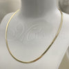 Gargantilla Basica 04.213.0173.16 Oro Laminado, Diseño de Herringbone, Pulido, Tono Dorado (03 MM Thickness, 16 Inches Length)
