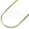 Gargantilla Basica 04.213.0173.16 Oro Laminado, Diseño de Herringbone, Pulido, Tono Dorado (03 MM Thickness, 16 Inches Length)