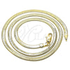 Gargantilla Basica 04.213.0173.16 Oro Laminado, Diseño de Herringbone, Pulido, Tono Dorado (03 MM Thickness, 16 Inches Length)