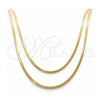 Gargantilla Basica 04.213.0173.16 Oro Laminado, Diseño de Herringbone, Pulido, Tono Dorado (03 MM Thickness, 16 Inches Length)