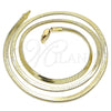 Gargantilla Basica 04.213.0173.20 Oro Laminado, Diseño de Herringbone, Pulido, Tono Dorado (03 MM Thickness, 20 Inches Length)