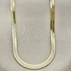 Gargantilla Basica 04.213.0175.16 Oro Laminado, Diseño de Herringbone, Pulido, Tono Dorado (05 MM Thickness, 16 Inches Length)