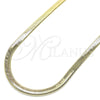 Gargantilla Basica 04.213.0175.18 Oro Laminado, Diseño de Herringbone, Pulido, Tono Dorado (05 MM Thickness, 18 Inches Length)