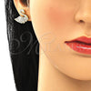 Arete Dormilona 02.26.0290 Oro Laminado, Diseño de Cisne, con Blanca Micro Pave, Pulido, Tono Dorado