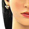 Argolla Huggie 02.26.0292.15 Oro Laminado, Diseño de Mariposa, con Blanca Zirconia Cubica, Pulido, Tono Dorado