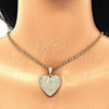 Dije Elegante 05.351.0081 Oro Laminado, Diseño de Corazón y Guadalupe, Diamantado, Tono Dorado