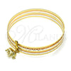 Aro Semanario 07.253.0001.06 Oro Laminado, Diseño de Elefante, Pulido, Tres Tonos (02 MM Thickness, Size 6 (2.75 Diameter))