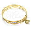 Aro Semanario 07.253.0001.06 Oro Laminado, Diseño de Elefante, Pulido, Tres Tonos (02 MM Thickness, Size 6 (2.75 Diameter))