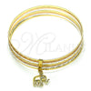 Aro Semanario 07.253.0001.06 Oro Laminado, Diseño de Elefante, Pulido, Tres Tonos (02 MM Thickness, Size 6 (2.75 Diameter))