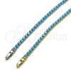 Pulsera Tennis 03.130.0001.1.07 Oro Laminado, con Zirconia Cubica Turquoise, Pulido, Tono Dorado (Grosor 03 MM, 8 Pulgadas de Largo)