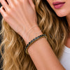Pulsera Tennis 03.130.0004.07 Oro Laminado, Diseño de Baguette, con Zirconia Cubica Negro, Pulido, Tono Dorado (Grosor 05 MM, 7 Pulgadas de Largo)