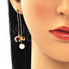 Arete Violador 02.210.0338.1 Oro Laminado, Diseño de Elefante, con Granate Micro Pave, Pulido, Tono Dorado