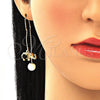 Arete Violador 02.210.0338.2 Oro Laminado, Diseño de Elefante, con Negro Micro Pave, Pulido, Tono Dorado