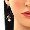 Arete Violador 02.210.0340.1 Oro Laminado, Diseño de Elefante, con Multicolor Micro Pave, Pulido, Tono Dorado
