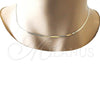Gargantilla Basica 04.213.0176.16 Oro Laminado, Diseño de Herringbone, Pulido, Tono Dorado (02 MM Thickness, 16 Inches Length)