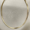 Gargantilla Basica 04.213.0176.16 Oro Laminado, Diseño de Herringbone, Pulido, Tono Dorado (02 MM Thickness, 16 Inches Length)