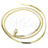 Gargantilla Basica 04.213.0176.20 Oro Laminado, Diseño de Herringbone, Pulido, Tono Dorado (02 MM Thickness, 20 Inches Length)