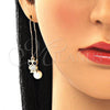 Arete Violador 02.210.0347 Oro Laminado, Diseño de Búho, con Negro and Blanca Micro Pave, Pulido, Tono Dorado