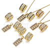 Juego de Arete y Dije de Adulto 10.210.0113.4 Oro Laminado, Diseño de Elefante, con Negro Micro Pave, Pulido, Tono Dorado