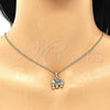 Juego de Arete y Dije de Adulto 10.316.0020.2 Oro Laminado, Diseño de Elefante, con Negro Zirconia Cubica, Pulido, Tono Dorado