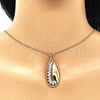 Collares con Dije 04.213.0181.20 Oro Laminado, Diseño de Gota, con Blanca Zirconia Cubica and Blanca Micro Pave, Pulido, Tono Dorado (02 MM Thickness, 20 Inches Length)
