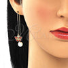Arete Violador 02.253.0005 Oro Laminado, Diseño de Mariposa, con Granate Cristal, Pulido, Tono Dorado