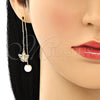 Arete Violador 02.253.0005.3 Oro Laminado, Diseño de Mariposa, con Rosado Cristal, Pulido, Tono Dorado