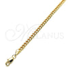 Tobillera Básica 04.63.1397.10 Oro Laminado, Diseño de Miami Cubana, Pulido, Tono Dorado (Calibre 120, Grosor 04.3 MM, 10 Pulgadas de Largo)