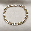 Pulsera Básica 04.63.1398.08 Oro Laminado, Diseño de Miami Cubana, Pulido, Tono Dorado (Calibre 160, Grosor 06 MM, 8 Pulgadas de Largo)