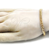 Pulsera Básica 04.63.1400.07 Oro Laminado, Diseño de Miami Cubana, Pulido, Tono Dorado (Calibre 160, Grosor 06 MM, 8 Pulgadas de Largo)