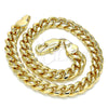 Pulsera Básica 04.63.1400.07 Oro Laminado, Diseño de Miami Cubana, Pulido, Tono Dorado (Calibre 160, Grosor 06 MM, 8 Pulgadas de Largo)