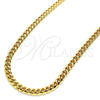 Gargantilla Basica 04.63.1400.30 Oro Laminado, Diseño de Miami Cubana, Pulido, Tono Dorado (160 Gauge, 06 MM Thickness, 30 Inches Length)