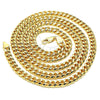Gargantilla Basica 04.63.1400.30 Oro Laminado, Diseño de Miami Cubana, Pulido, Tono Dorado (160 Gauge, 06 MM Thickness, 30 Inches Length)