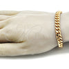 Pulsera Básica 5.223.010.07 Oro Laminado, Diseño de Miami Cubana, Pulido, Tono Dorado (Grosor 08 MM, 7 Pulgadas de Largo)