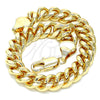 Pulsera Básica 5.223.010.07 Oro Laminado, Diseño de Miami Cubana, Pulido, Tono Dorado (Grosor 08 MM, 7 Pulgadas de Largo)